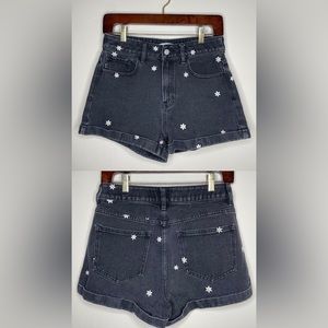 Black Shorts with Flowers